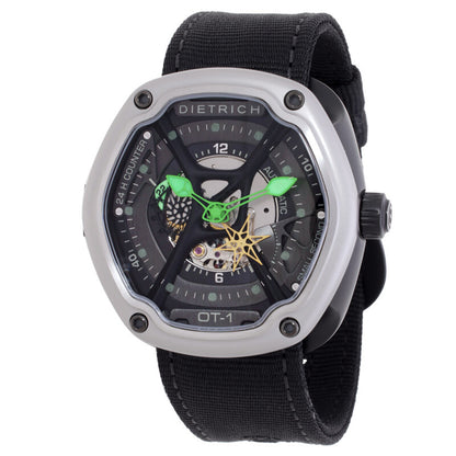 Dietrich Black Skeleton Face Stainless Steel Men's Luxury Watch (Automatic Edition) - OT-1