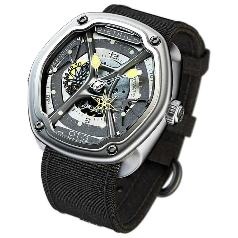 Dietrich Silver-tone Face Stainless Steel Men's Luxury Watch (Automatic Edition) - OT-3