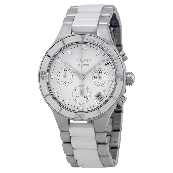 DKNY White Face Ceramic Women's Luxury Watch - NY8502