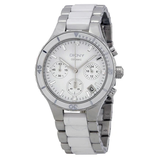 DKNY White Face Ceramic Women's Luxury Watch - NY8502