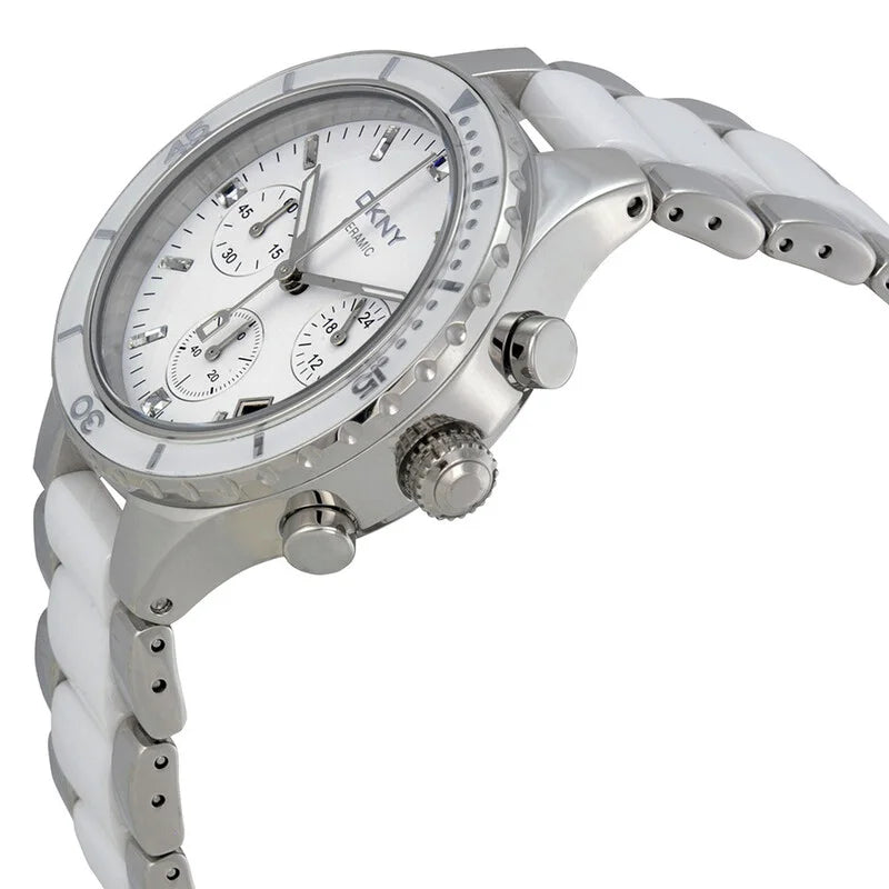 DKNY White Face Ceramic Women's Luxury Watch - NY8502