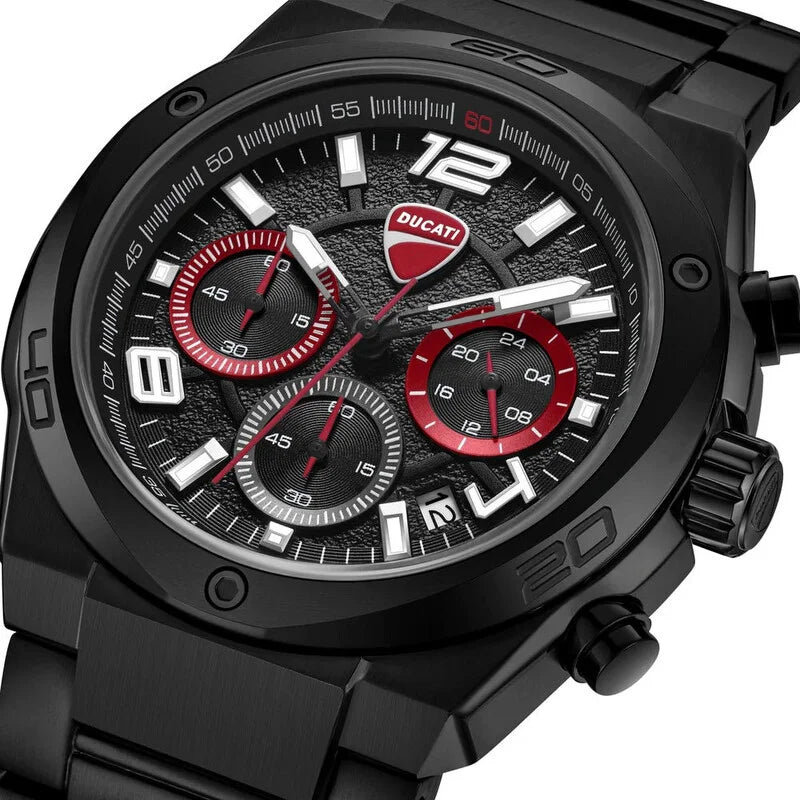 Ducati Black Face Stainless Steel Men's Luxury Watch - DTWGI0002402