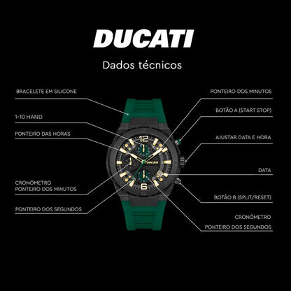 Ducati Black Face Gold-tone Men's Luxury Watch - DTWGO0000803