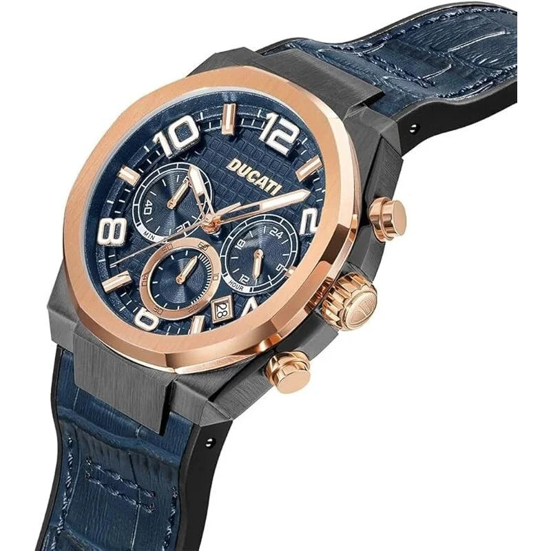 Ducati Blue Face Gold-tone Men's Luxury Watch - DTWGC0001104