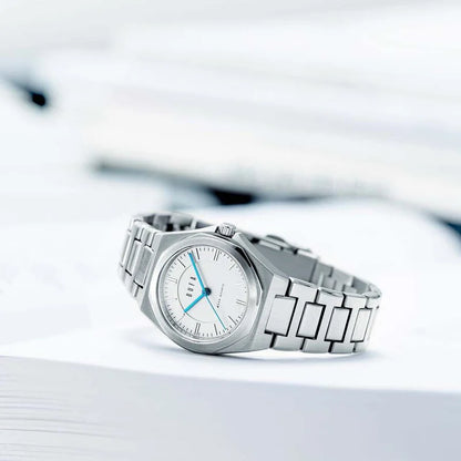 Dufa White Face Stainless Steel Women's Luxury Watch - DF-7037-11