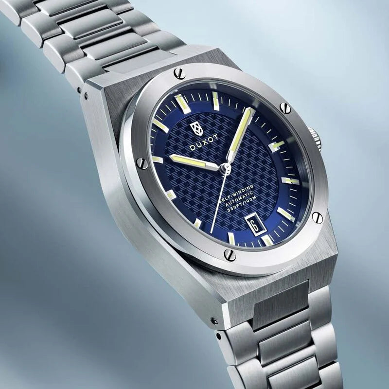 Duxot Bastia Automatic Blue Dial Men's Timepiece - DX-2068-44 (Stainless Steel Strap)