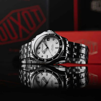 Duxot White Face Stainless Steel Men's Luxury Watch (Automatic Edition) - DX-2060-77 (Edition 2)