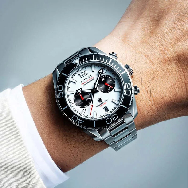 Duxot White Face Stainless Steel Men's Luxury Watch - DX-2062-44