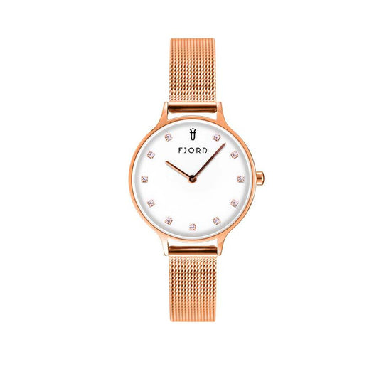 Fjord Gyda FJ-6054-55 women's watch with white dial and bracelet