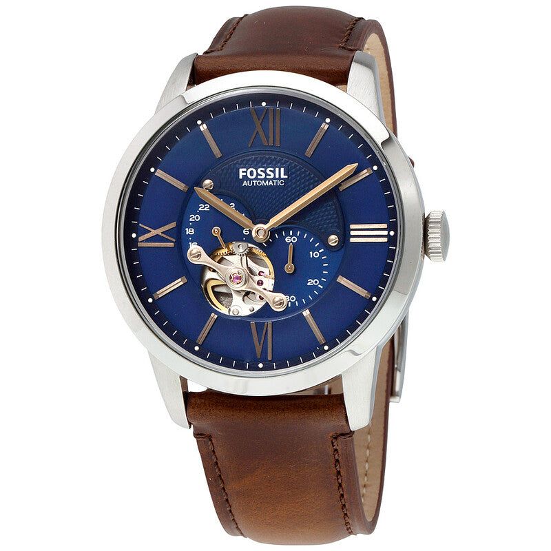 Fossil Townsman ME3110 men's automatic watch with blue satin dial