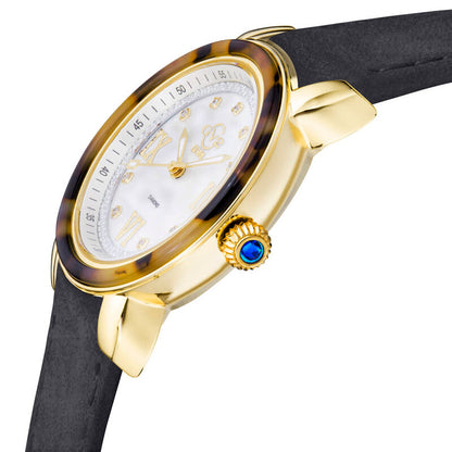 GV2 by Gevril Marsala Tortoise Diamond Mother of Pearl Dial Ladies Watch 9851