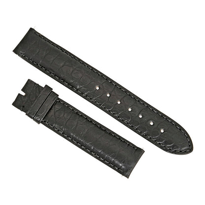 Hadley Roma 18 MM Matte Black Alligator Leather Strap