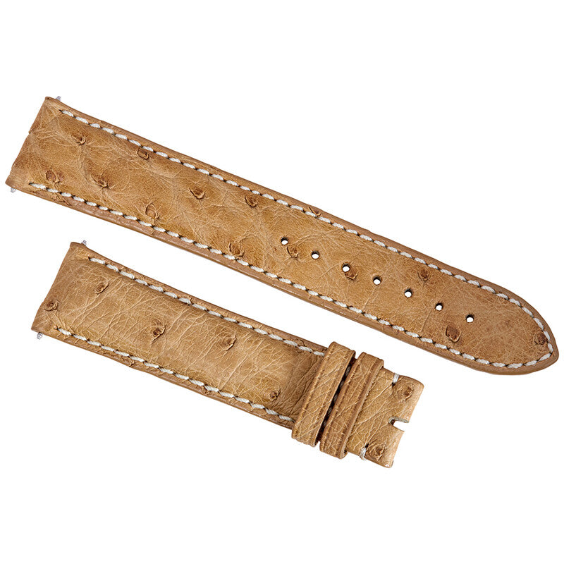 Hadley Roma 20 MM Matte Light Camel Ostrich Leather Strap