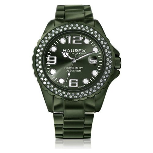 Haurex Italy Ink Stones Quartz Women's Watch Green Dial XK374DVV