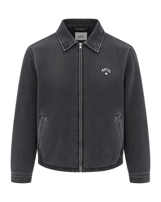 Arte Antwerp Washed Denim Jacket — Black