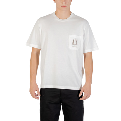Armani Exchange Logo-Print Cotton T-Shirt — Cream