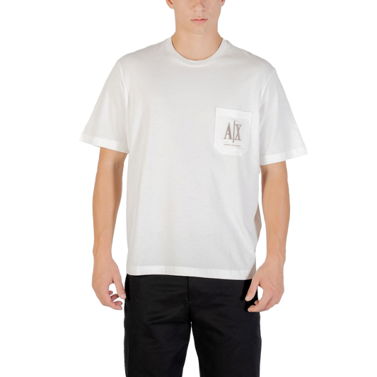 Armani Exchange Logo-Print Cotton T-Shirt — Cream