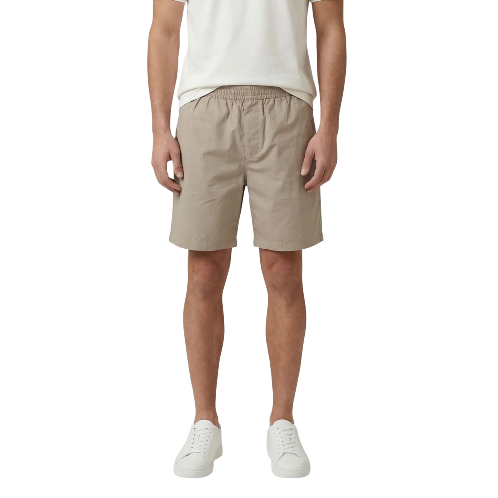 Armani Exchange Cotton Blend Shorts — Beige