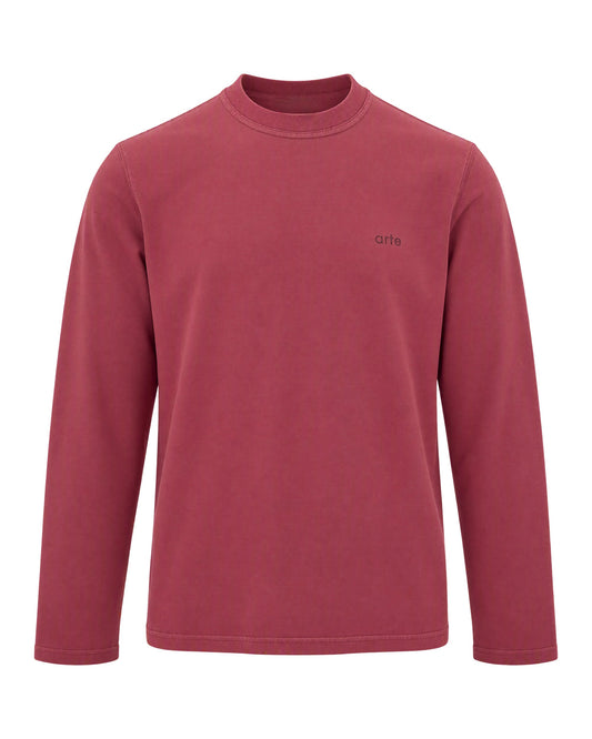 Arte Antwerp Long-Sleeve Sunfade Jersey T-Shirt — Burgundy