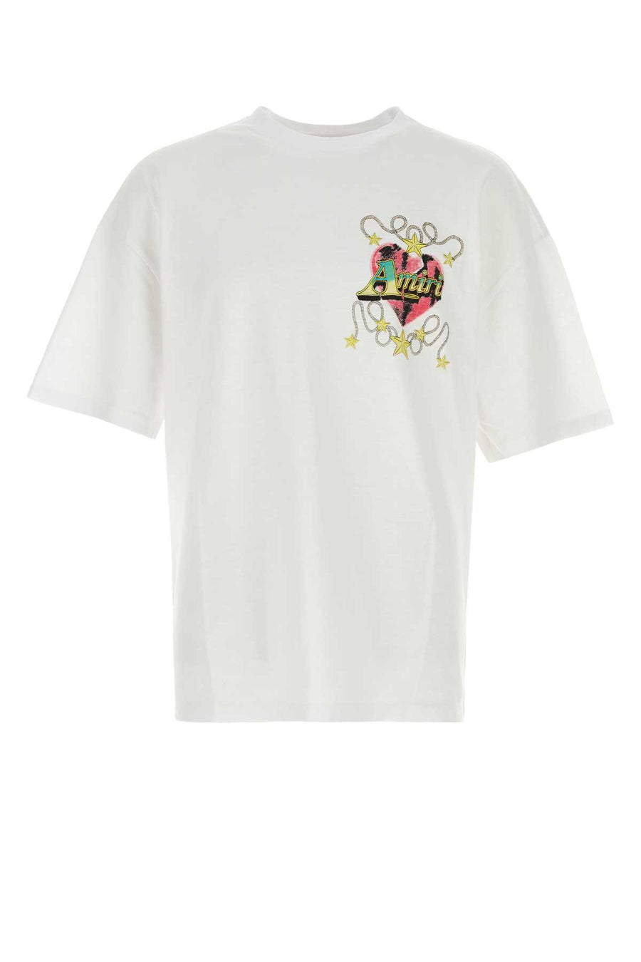 Amiri Heart Oversized T-Shirt AM426JR037-WHITE unisex T-shirt in White