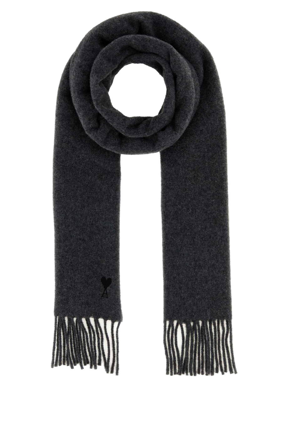 AMI Paris Wool Scarf USF677AW0047-A189 unisex scarf in Gray