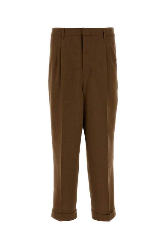 AMI Paris Carrot Trousers HTR111WV0066-216 men's trousers in Brown