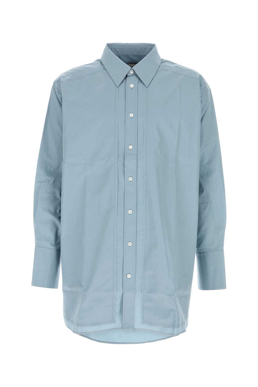 AMI Paris Bords Poplin Shirt USH779CO0063-4506 unisex shirt in Blue