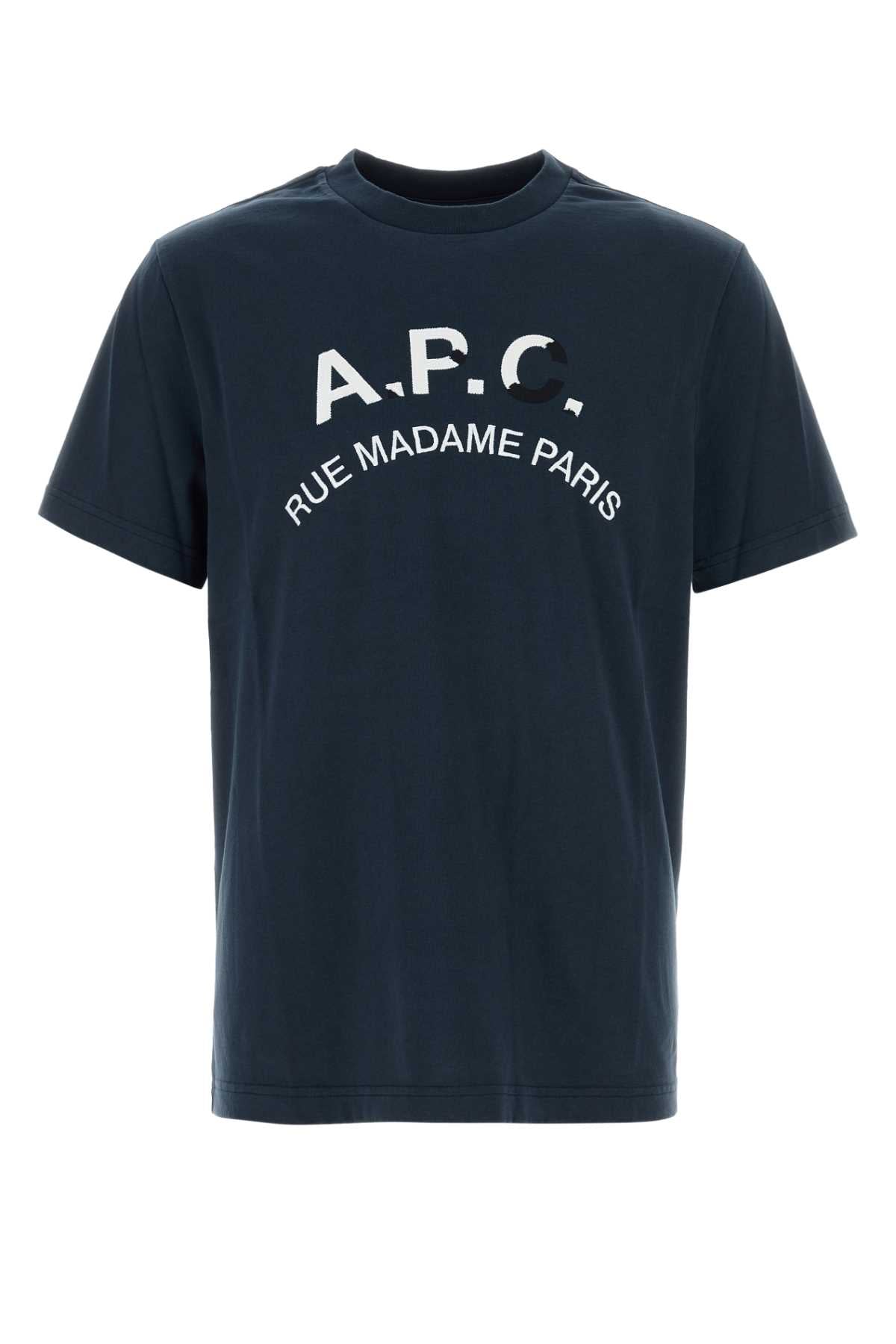 A.P.C. Rue Madame Logo T-Shirt COHBUH26594 IAJ men's t-shirt in navy