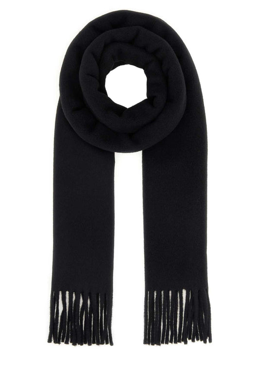 AMI Paris Wool Fringed Scarf USF698AW0059-001 unisex scarf in Black