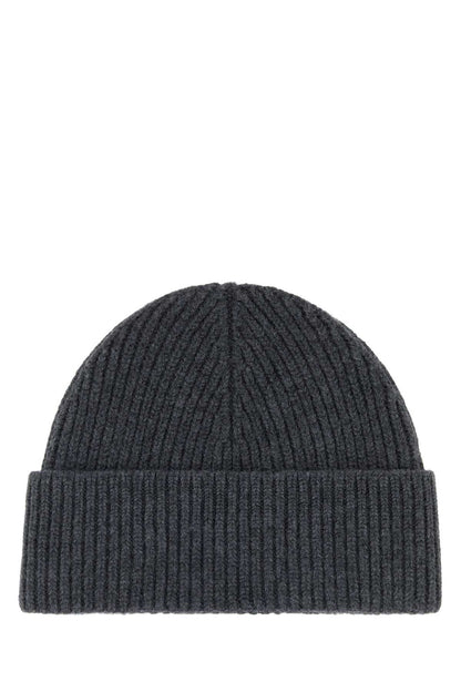 AMI Paris Quota Virgin Wool Beanie BFUHA116018-084 unisex beanie in Gray