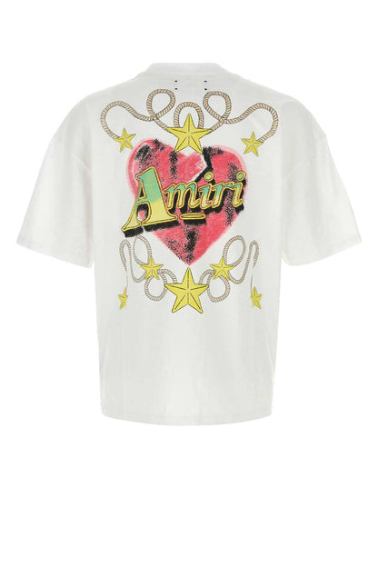 Amiri Heart Oversized T-Shirt AM426JR037-WHITE unisex T-shirt in White