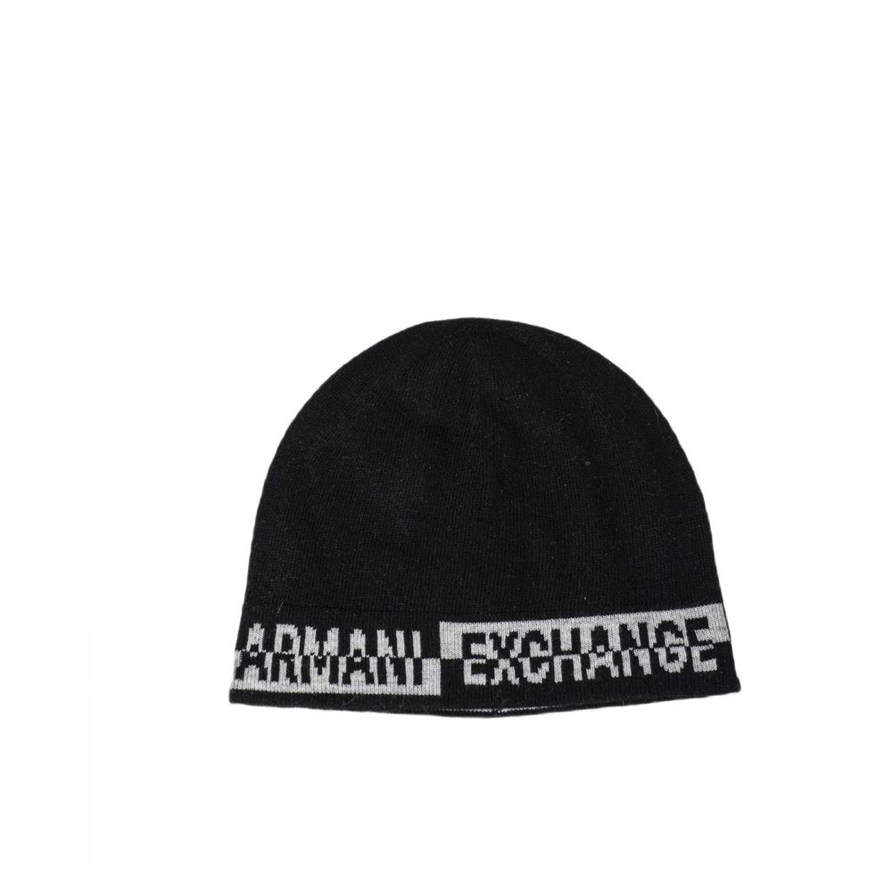 Armani Exchange Branded Knit Scarf — Black