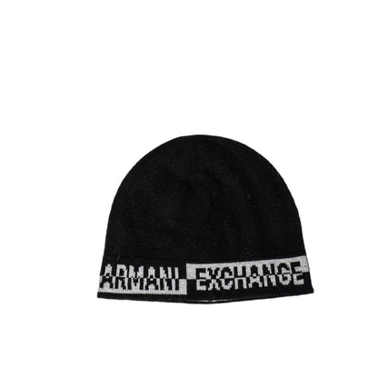 Armani Exchange Branded Knit Scarf — Black