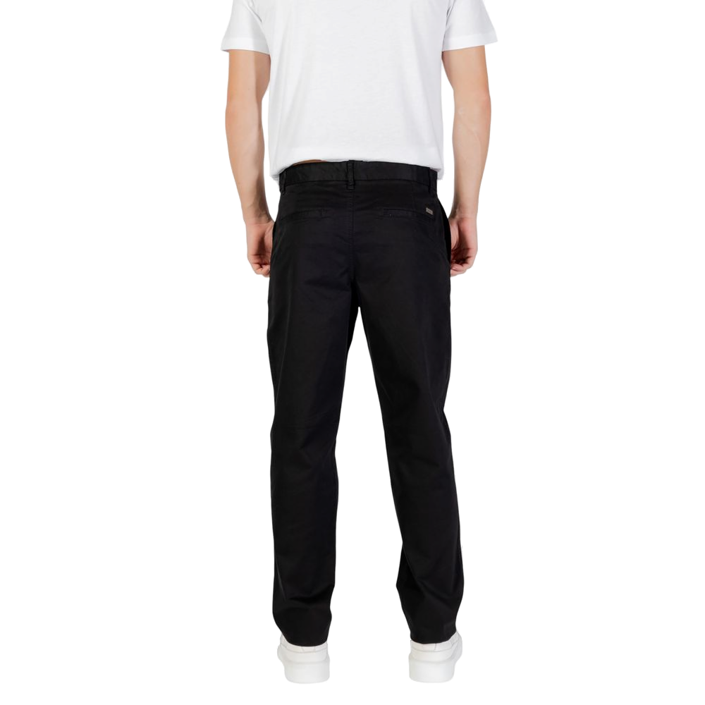 Armani Exchange Slim-Fit Cotton Trousers — Black
