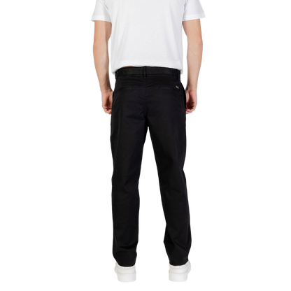 Armani Exchange Slim-Fit Cotton Trousers — Black
