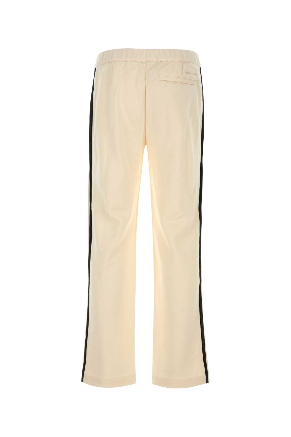 Adidas Striped Cotton-Rayon Blend Joggers — Beige