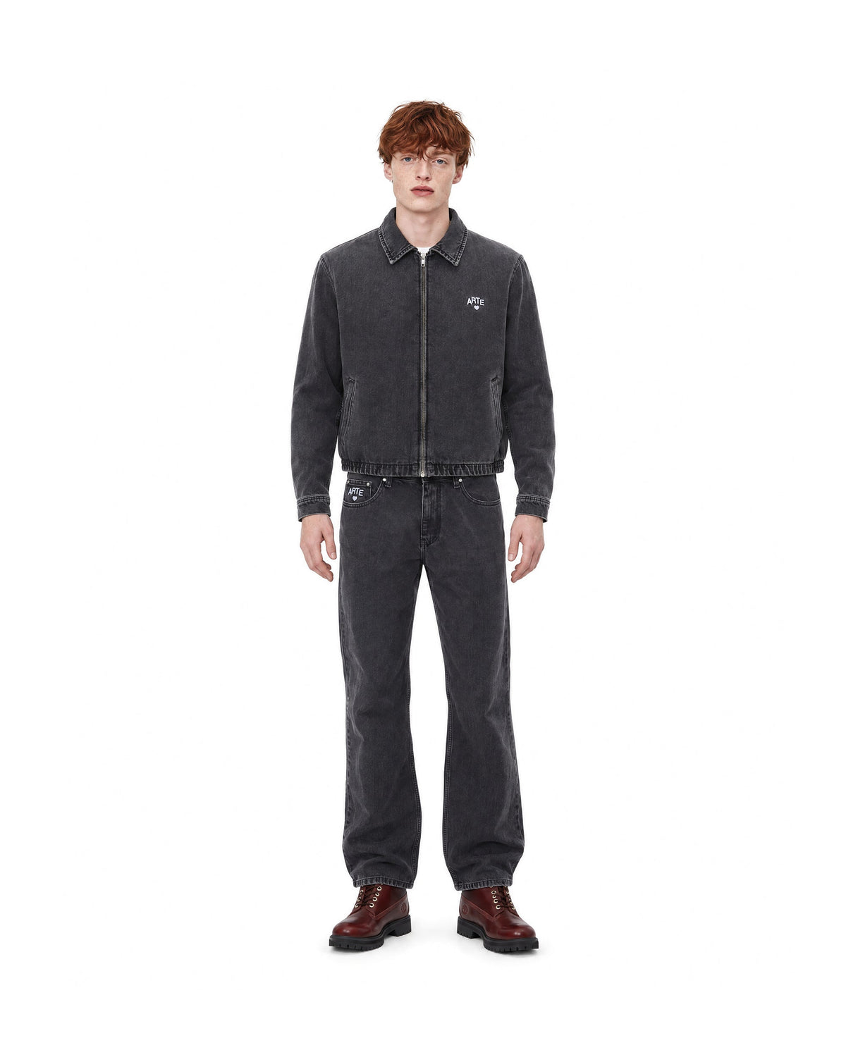 Arte Antwerp Washed Denim Jacket — Black