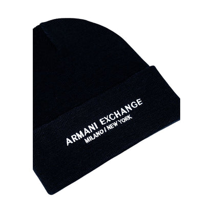 Armani Exchange AR16837400128RO Logo-Embroidered Beanie — Black