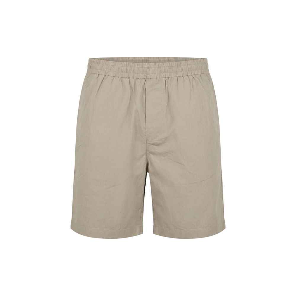 Armani Exchange Cotton Blend Shorts — Beige
