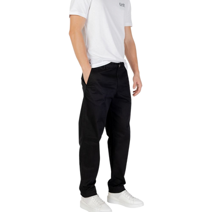 Armani Exchange Slim-Fit Cotton Trousers — Black