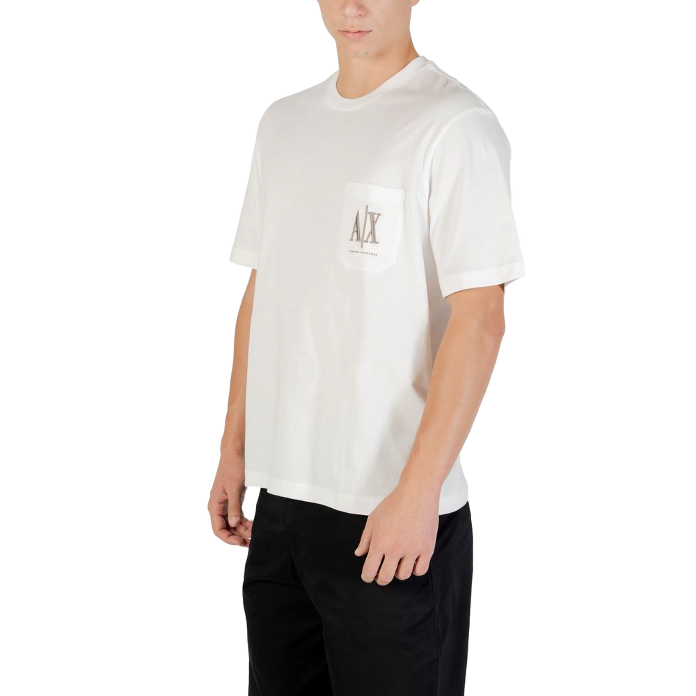 Armani Exchange Logo-Print Cotton T-Shirt — Cream