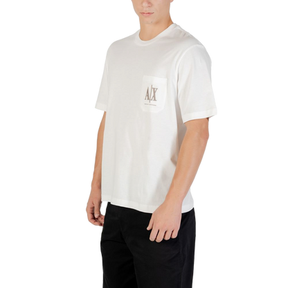 Armani Exchange Logo-Print Cotton T-Shirt — Cream