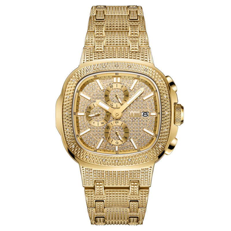 JBW Heist Quartz Diamond Gold Dial Men's Watch J6380A
