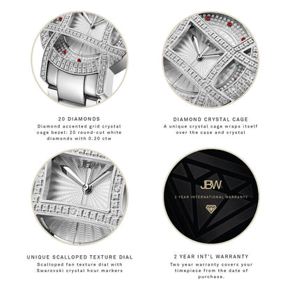 JBW Olympia Quartz Silver Dial Ladies Watch JB-6214-10C