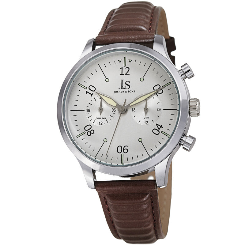 Joshua & Sons JX146SSBR men's watch with white dial