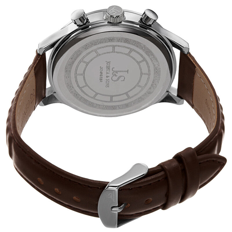 Joshua & Sons JX146SSBR men's watch with white dial