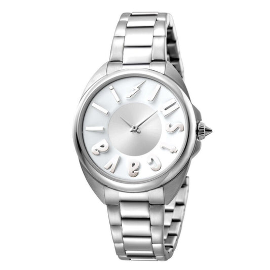 Just Cavalli Logo Silver Dial Ladies Watch JC1L008M0065