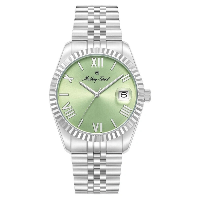 Mathey-Tissot Men's H250953B-B Light Green Dial Stainless Steel Quartz Watch