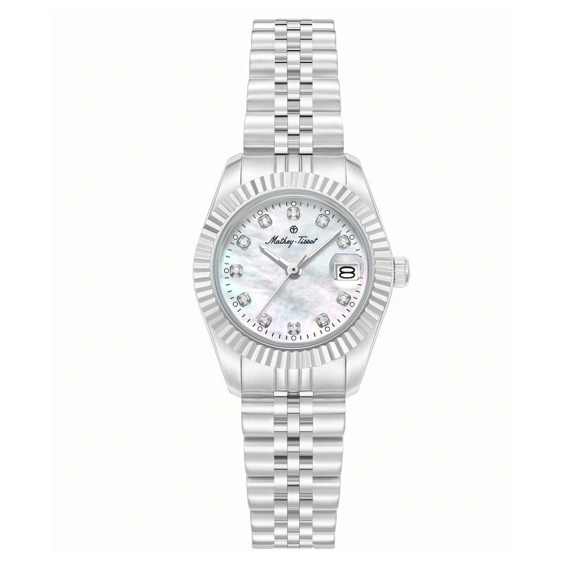Mathey-Tissot Quartz White Mother of Pearl Dial 26mm Ladies Watch H250955A-E
