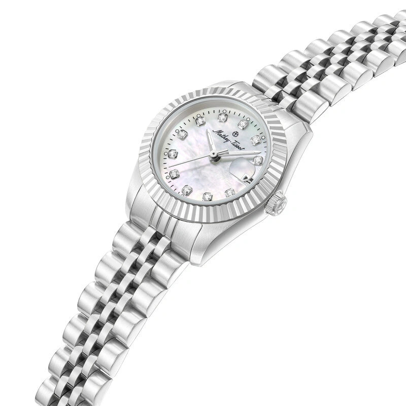 Mathey-Tissot Quartz White Mother of Pearl Dial 26mm Ladies Watch H250955A-E